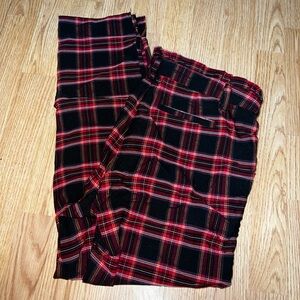 Love Scarlett 8 Women's Red Plaid Trousers Pants Bucket Waist Preppy Business